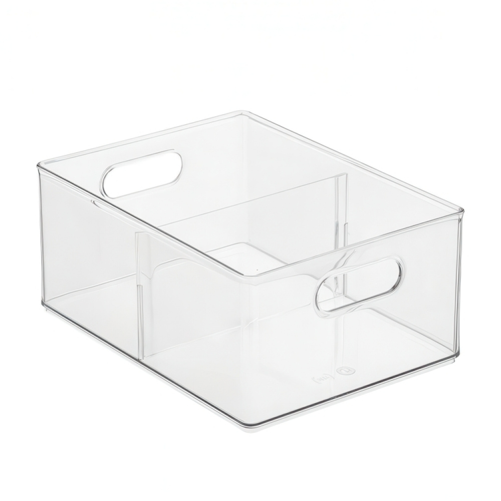 Storage Box with divider, THE HOME EDIT ALL PURPOSE BIN, 25x 25x H15 cm, Transparent in the group Storage / Kitchen storage / Fridge storage at SmartaSaker.se (40811)