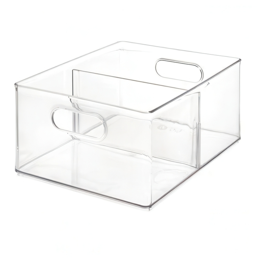 Storage Box with divider, THE HOME EDIT ALL PURPOSE BIN, 25x 25x H15 cm, Transparent in the group Storage / Kitchen storage / Fridge storage at SmartaSaker.se (40811)