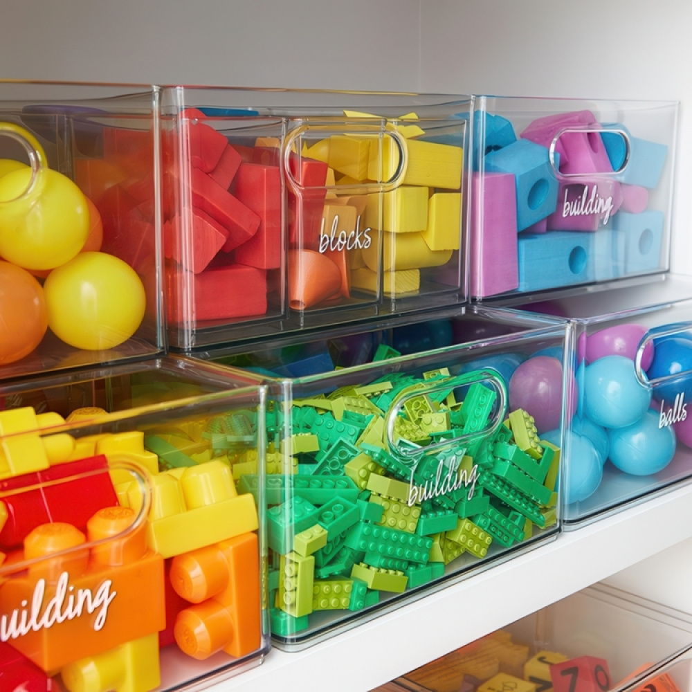 Storage Box with divider, THE HOME EDIT ALL PURPOSE BIN, 25x 25x H15 cm, Transparent in the group Storage / Kitchen storage / Fridge storage at SmartaSaker.se (40811)