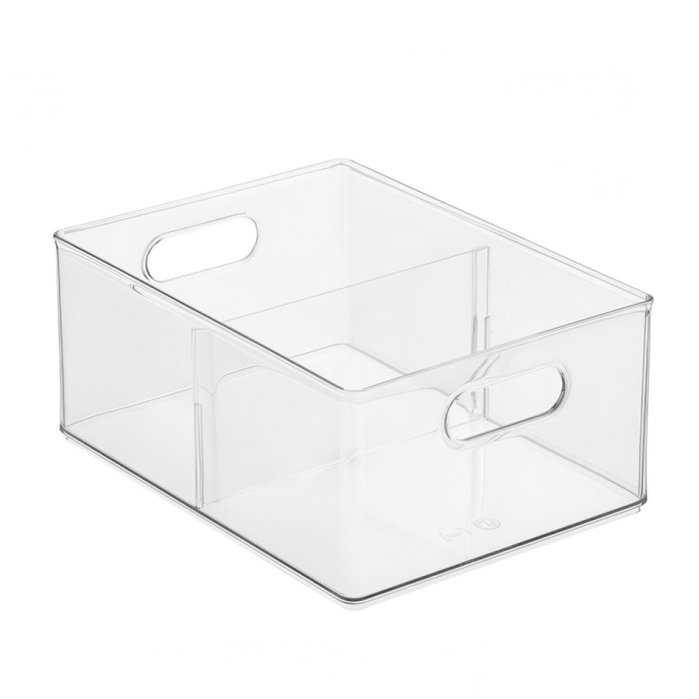 Storage Box with divider, THE HOME EDIT ALL PURPOSE BIN, 25x 25x H15 cm, Transparent in the group Storage / Kitchen storage / Fridge storage at SmartaSaker.se (40811)