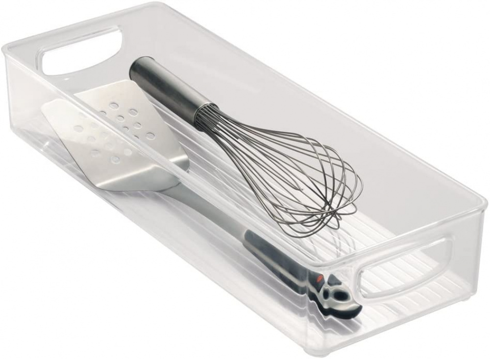 Storage box with handle, KITCHEN BINZ, 15,2 x 41 x H7,6 cm, Transparent in the group Storage / Kitchen storage / Fridge storage at SmartaSaker.se (40816)