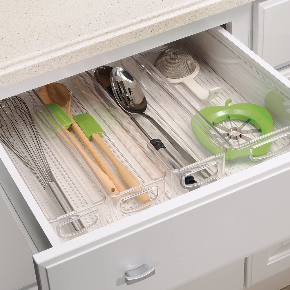 Storage box with handle, KITCHEN BINZ, 15,2 x 41 x H7,6 cm, Transparent in the group Storage / Kitchen storage / Fridge storage at SmartaSaker.se (40816)