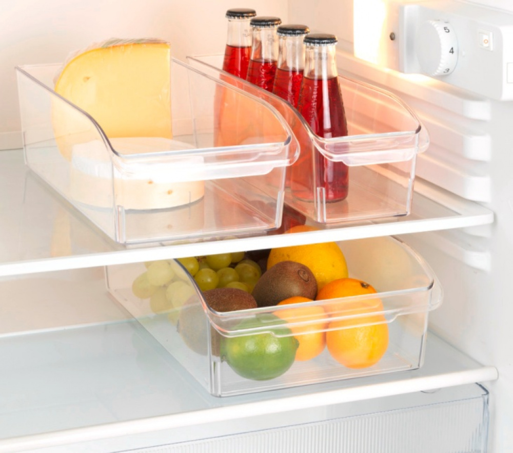 Storage box with handle, LARGE CABINET-ORGANIZER, 31 x 20 x H 9,5 cm, Clear in the group Storage / Kitchen storage / Kitchen cabinet organizers at SmartaSaker.se (40818)