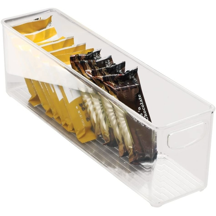 Storage box with handle, Slim, Long, KITCHEN BINZ, 10,2 x 40,6 x H12,7 cm, Transparent in the group Storage / Kitchen storage / Fridge storage at SmartaSaker.se (40819)