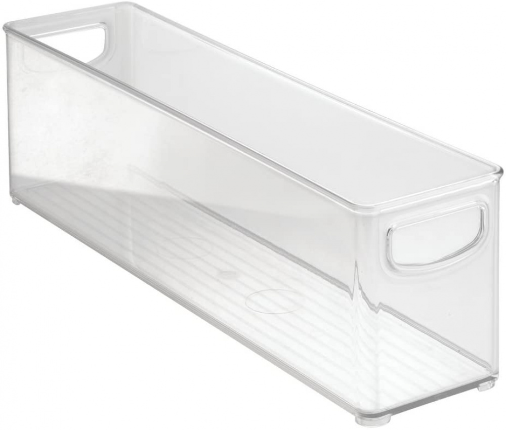 Storage box with handle, Slim, Long, KITCHEN BINZ, 10,2 x 40,6 x H12,7 cm, Transparent in the group Storage / Kitchen storage / Fridge storage at SmartaSaker.se (40819)