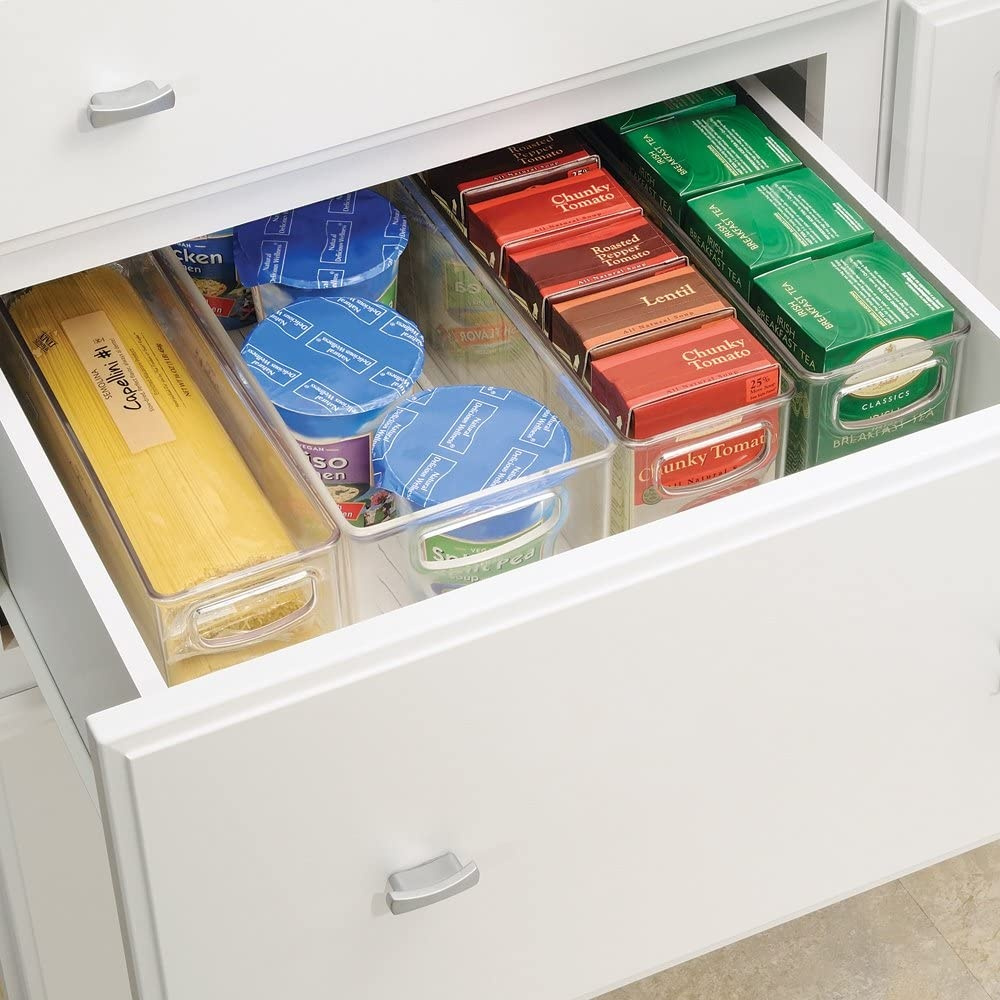 Storage box with handle, Slim, Long, KITCHEN BINZ, 10,2 x 40,6 x H12,7 cm, Transparent in the group Storage / Kitchen storage / Fridge storage at SmartaSaker.se (40819)
