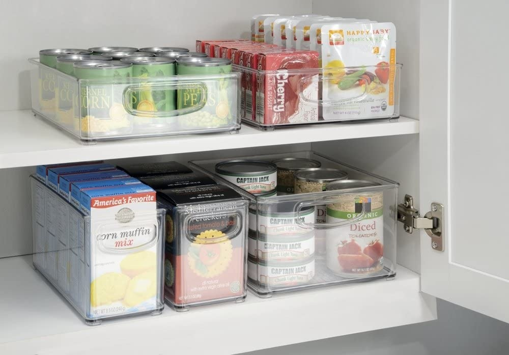 Storage box with handle, Slim, Long, KITCHEN BINZ, 10,2 x 40,6 x H12,7 cm, Transparent in the group Storage / Kitchen storage / Fridge storage at SmartaSaker.se (40819)