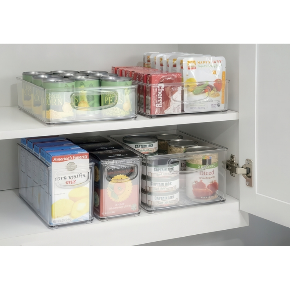 Storage box with handle, Slim, Long, KITCHEN BINZ, 10,2 x 40,6 x H12,7 cm, Transparent in the group Storage / Kitchen storage / Fridge storage at SmartaSaker.se (40819)