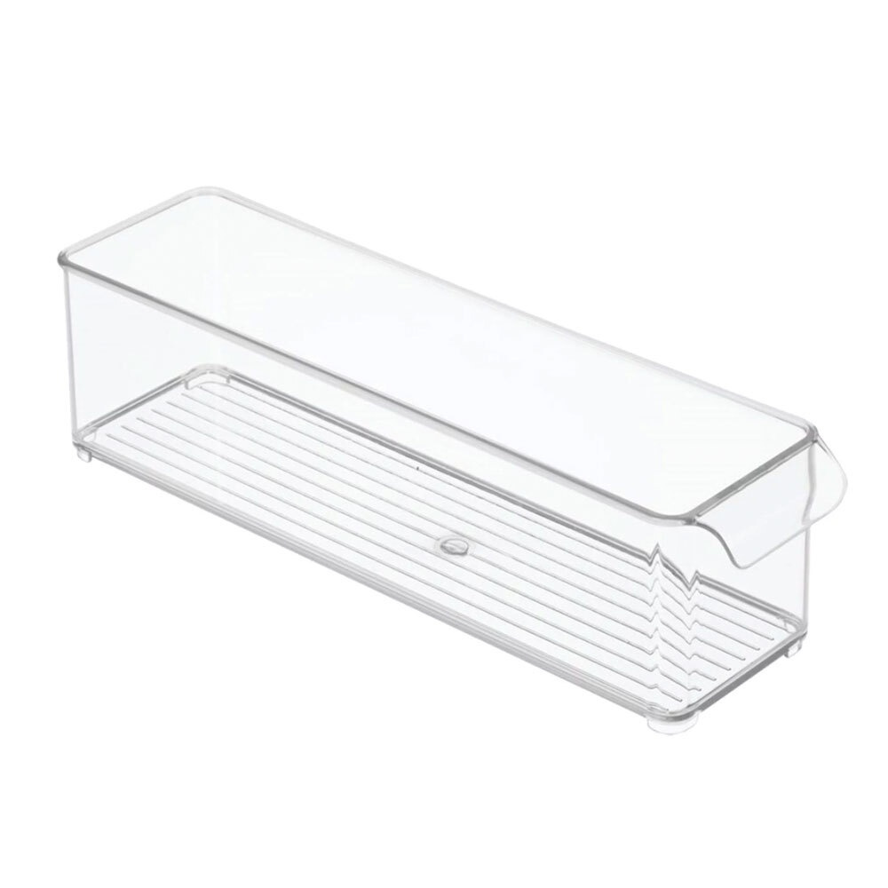 Storage box with handle, Slim and Deep, Stackable, PULLZ FRIDGE BINZ, 10 x 37 x H 10 cm, Transparent in the group Storage / Kitchen storage / Storage bins and jars at SmartaSaker.se (40820)