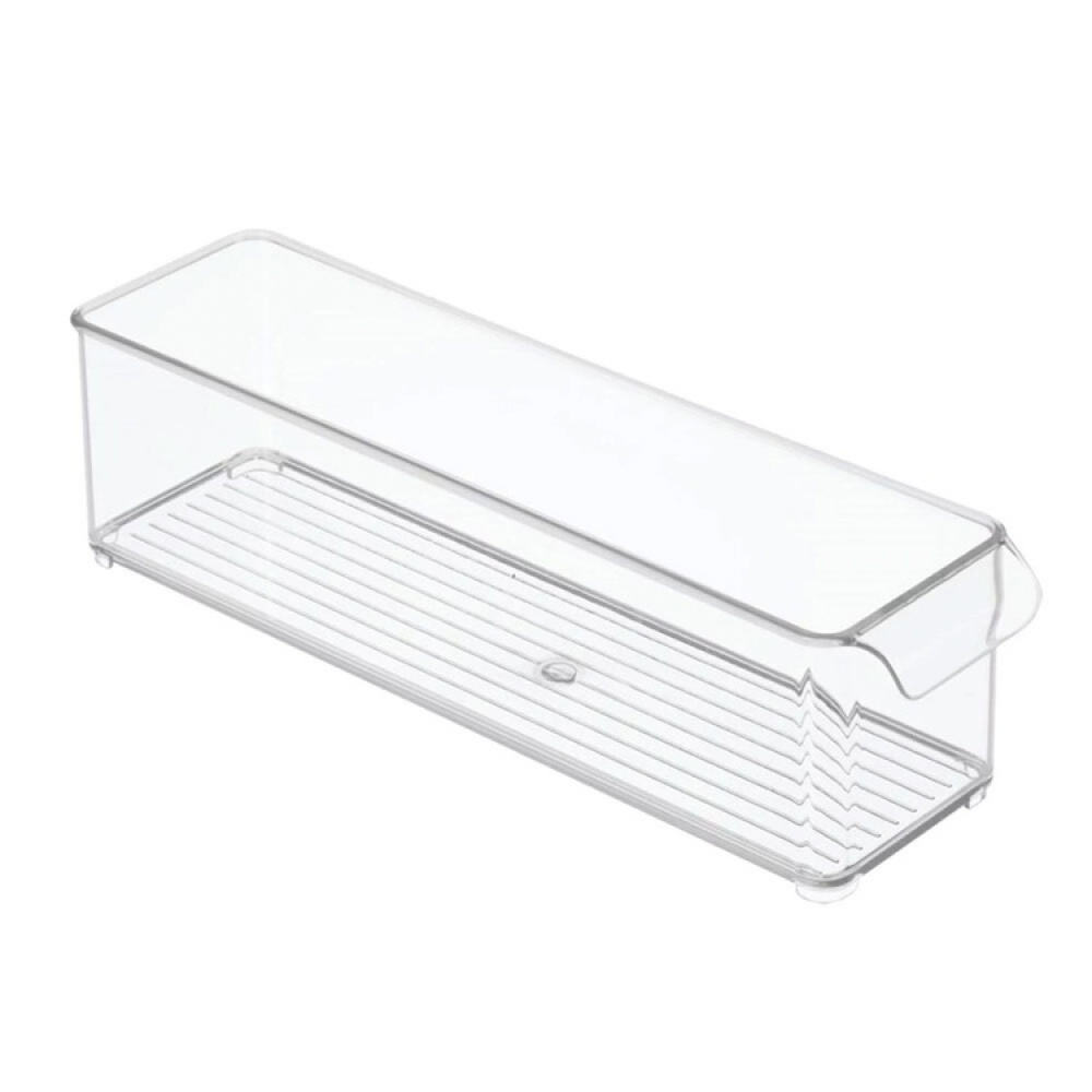 Storage box with handle, Slim and Deep, Stackable, PULLZ FRIDGE BINZ, 10 x 37 x H 10 cm, Transparent in the group Storage / Kitchen storage / Storage jars at SmartaSaker.se (40820)