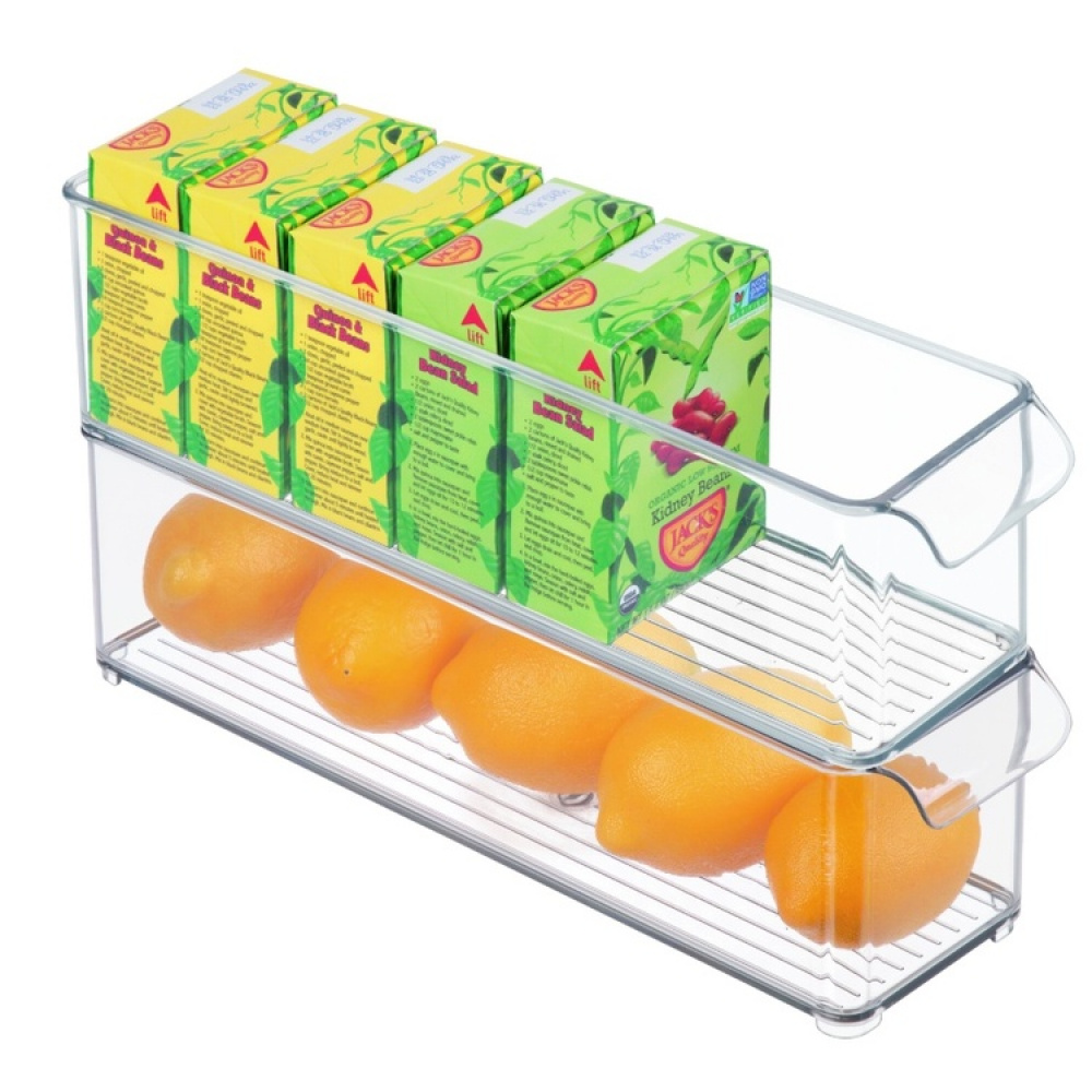 Storage box with handle, Slim and Deep, Stackable, PULLZ FRIDGE BINZ, 10 x 37 x H 10 cm, Transparent in the group Storage / Kitchen storage / Storage jars at SmartaSaker.se (40820)