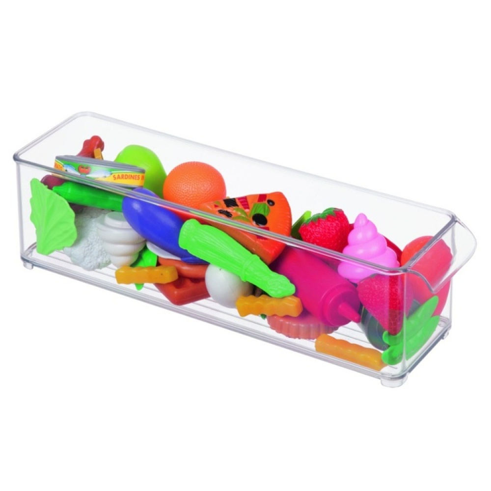 Storage box with handle, Slim and Deep, Stackable, PULLZ FRIDGE BINZ, 10 x 37 x H 10 cm, Transparent in the group Storage / Kitchen storage / Storage jars at SmartaSaker.se (40820)