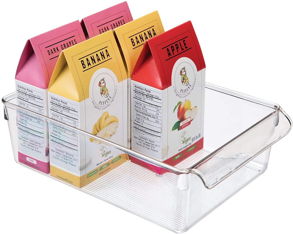 Storage box with handle, PULLZ LARGE ORGANISER, 29,2 x 20,3 x H 9 cm, Transparent in the group Storage / Kitchen storage / Fridge storage at SmartaSaker.se (40821)
