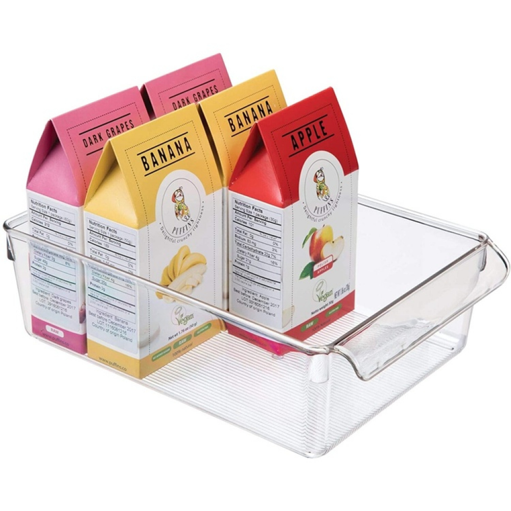 Storage box with handle, PULLZ LARGE ORGANISER, 29,2 x 20,3 x H 9 cm, Transparent in the group Storage / Kitchen storage / Fridge storage at SmartaSaker.se (40821)