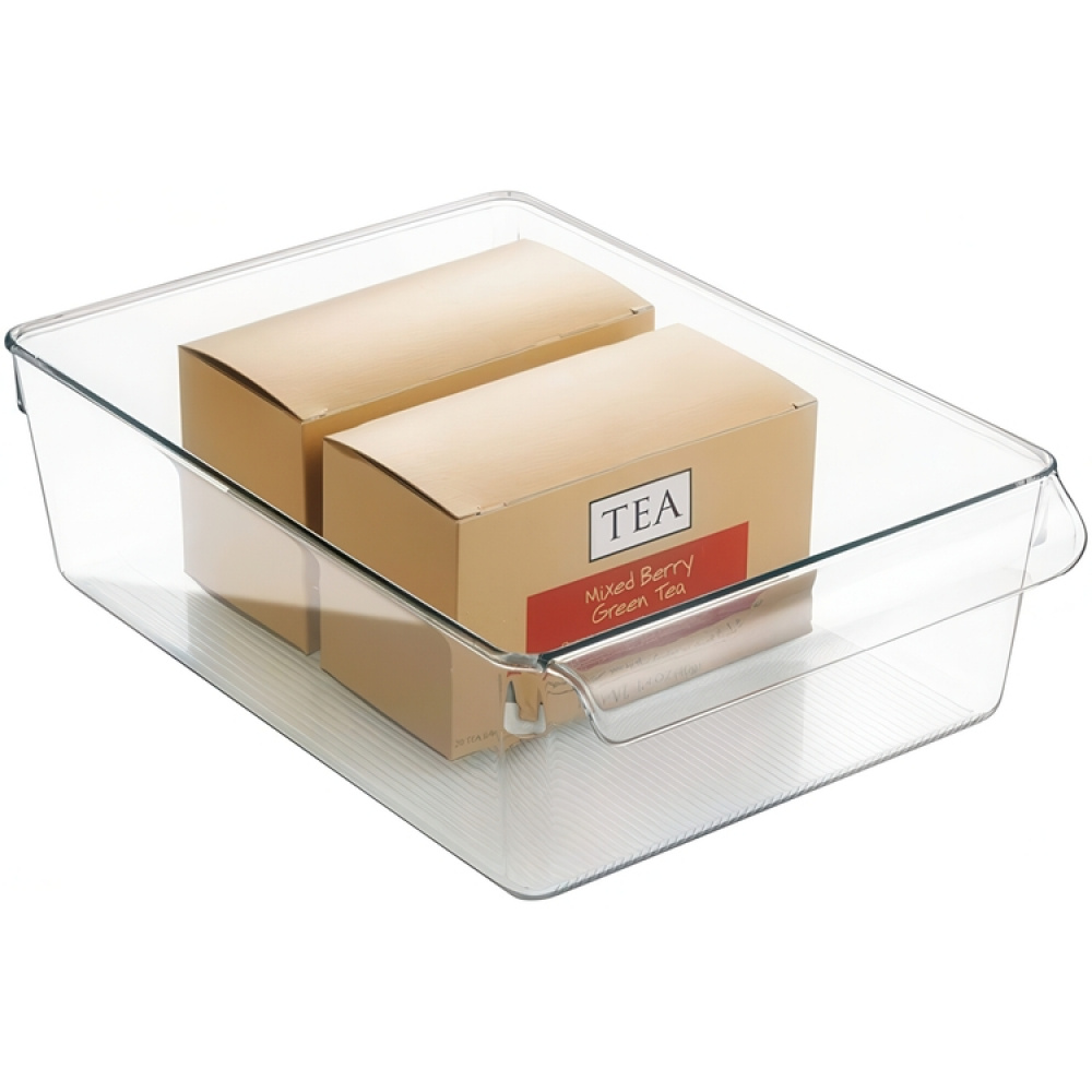 Storage box with handle, PULLZ LARGE ORGANISER, 29,2 x 20,3 x H 9 cm, Transparent in the group Storage / Kitchen storage / Fridge storage at SmartaSaker.se (40821)