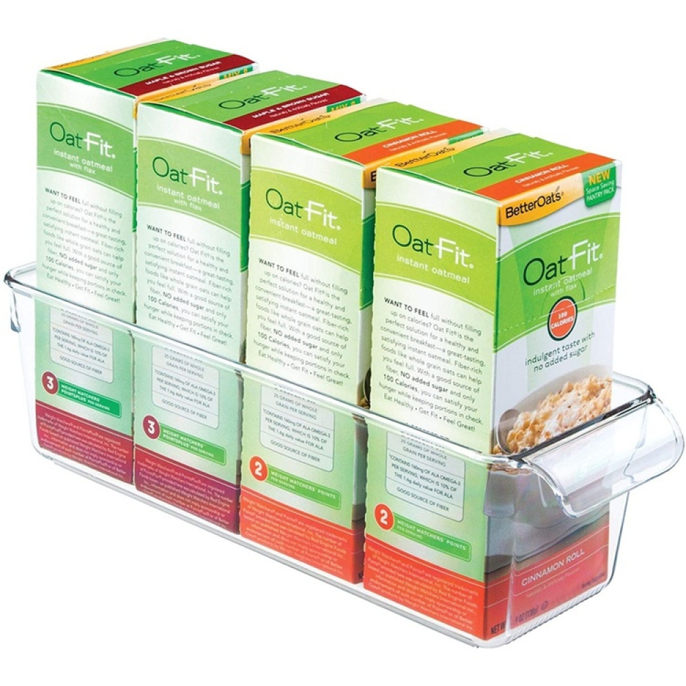 Storage box with handle, Slim, PULLZ SMALL ORGANISER, 29,2 x 10,2 x H 9 cm, Transparent in the group Storage / Kitchen storage / Fridge storage at SmartaSaker.se (40823)