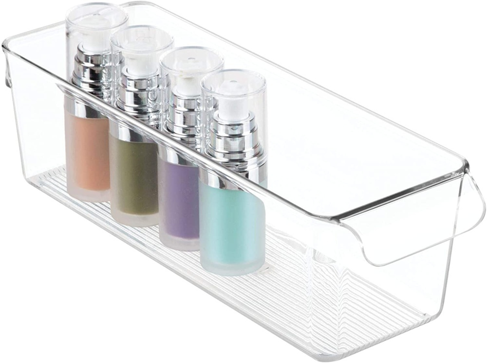 Storage box with handle, Slim, PULLZ SMALL ORGANISER, 29,2 x 10,2 x H 9 cm, Transparent in the group Storage / Kitchen storage / Fridge storage at SmartaSaker.se (40823)