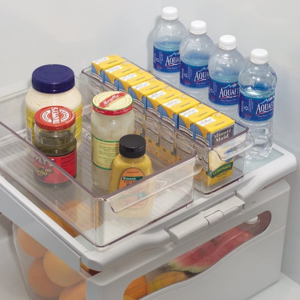 Storage box with handle, PULLZ BINZ, 20 x 37 x H 10 cm, Transparent in the group Storage / Kitchen storage / Fridge storage at SmartaSaker.se (40824)