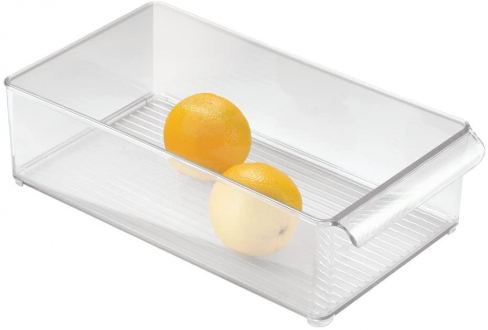 Storage box with handle, PULLZ BINZ, 20 x 37 x H 10 cm, Transparent in the group Storage / Kitchen storage / Fridge storage at SmartaSaker.se (40824)