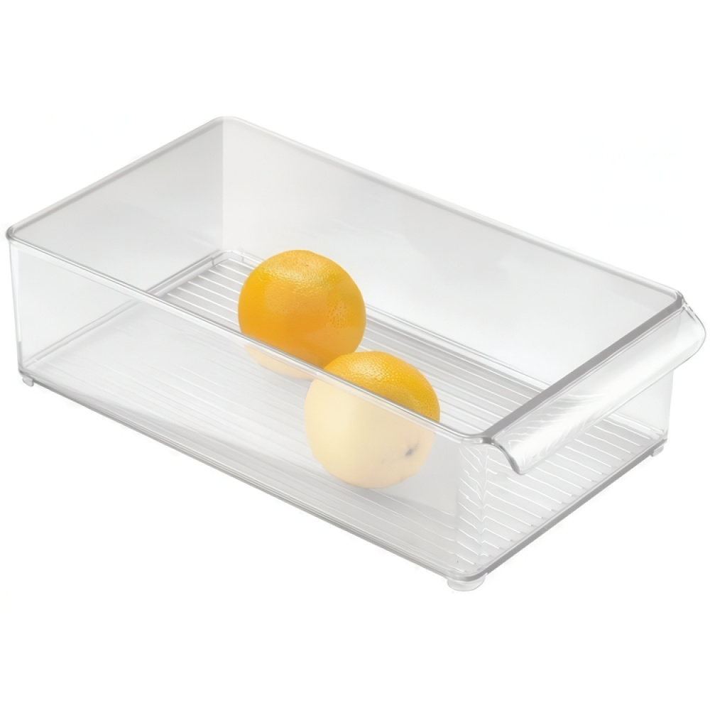 Storage box with handle, PULLZ BINZ, 20 x 37 x H 10 cm, Transparent in the group Storage / Kitchen storage / Fridge storage at SmartaSaker.se (40824)