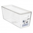 Storage Box with lid, Narrow, SELENA BOÎTE, 35 x 14 x H 13 cm, Clear