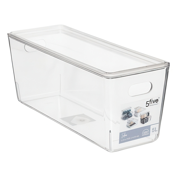 Storage Box with lid, Narrow, SELENA BOÎTE, 35 x 14 x H 13 cm, Clear in the group Storage / Storage boxes at SmartaSaker.se (40825)