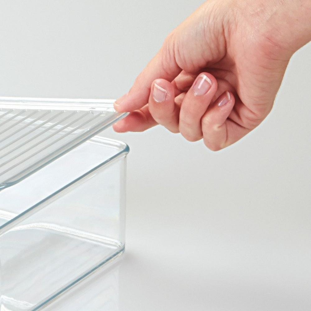 Stackable storage box with lid, ID KITCHEN BINZ, 34 x 15 x H 7,7 cm , Clear in the group Storage / Kitchen storage / Kitchen cabinet organizers at SmartaSaker.se (40826)