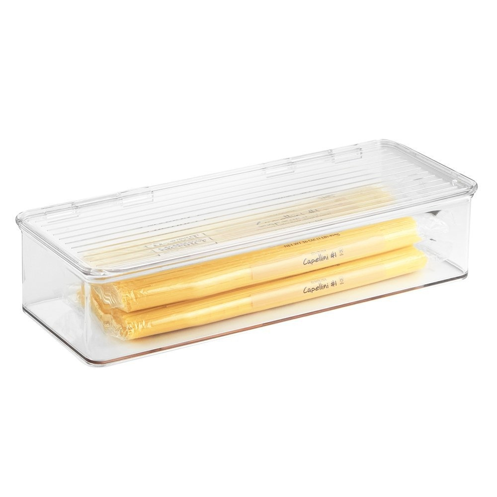 Stackable storage box with lid, ID KITCHEN BINZ, 34 x 15 x H 7,7 cm , Clear in the group Storage / Kitchen storage / Kitchen cabinet organizers at SmartaSaker.se (40826)