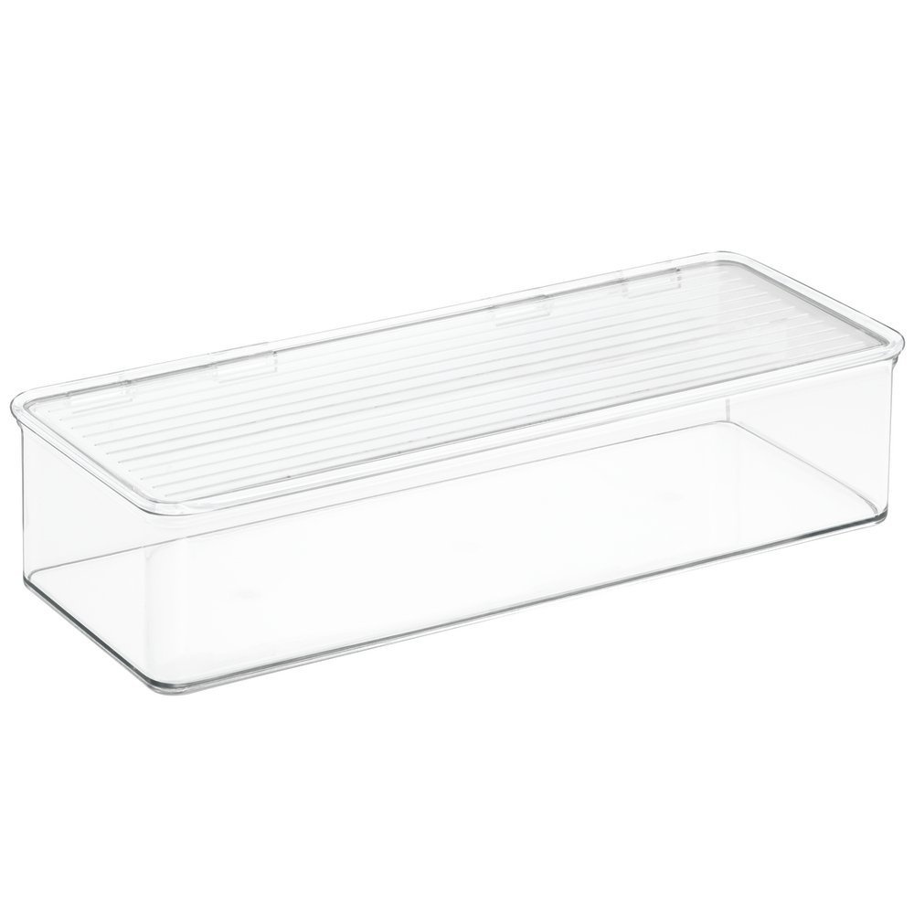 Stackable storage box with lid, ID KITCHEN BINZ, 34 x 15 x H 7,7 cm , Clear in the group Storage / Kitchen storage / Kitchen cabinet organizers at SmartaSaker.se (40826)