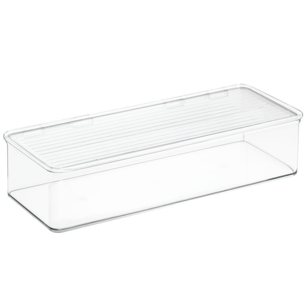 Stackable storage box with lid, ID KITCHEN BINZ, 34 x 15 x H 7,7 cm , Clear in the group Storage / Kitchen storage / Kitchen cabinet organizers at SmartaSaker.se (40826)