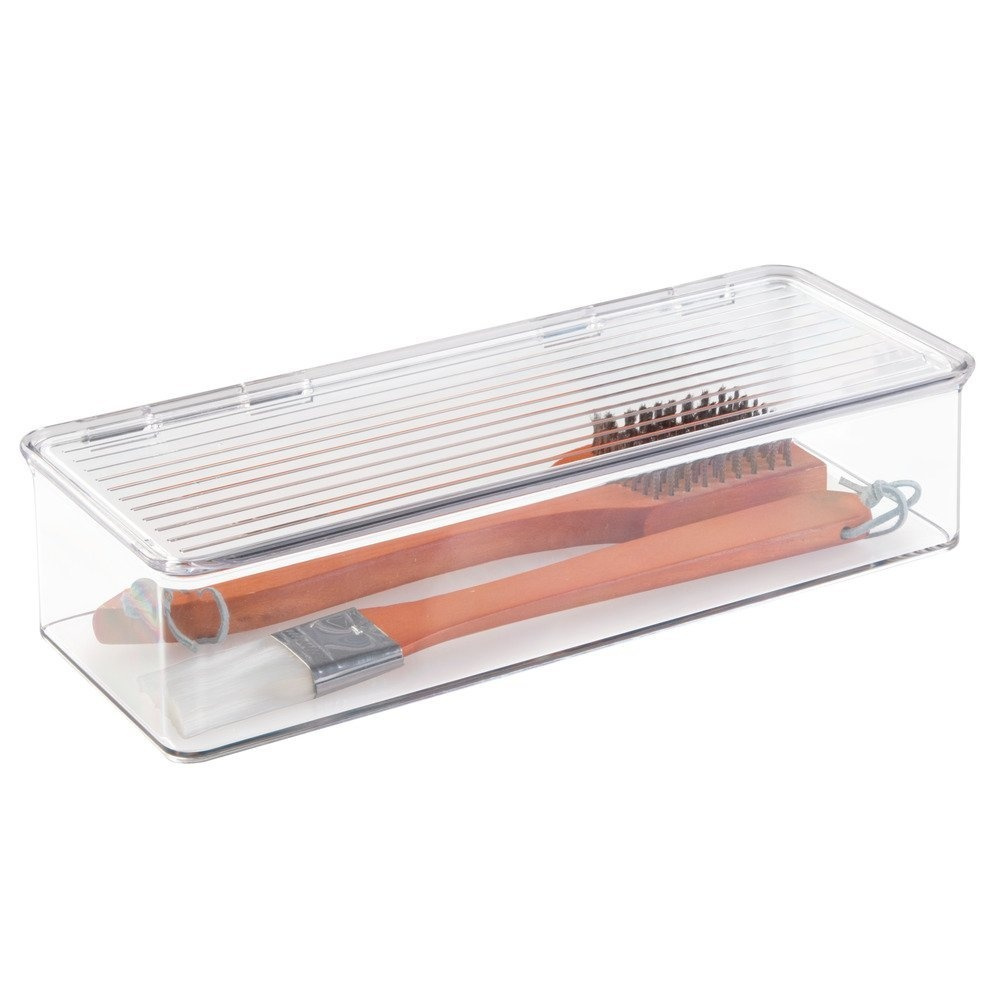 Stackable storage box with lid, ID KITCHEN BINZ, 34 x 15 x H 7,7 cm , Clear in the group Storage / Kitchen storage / Kitchen cabinet organizers at SmartaSaker.se (40826)