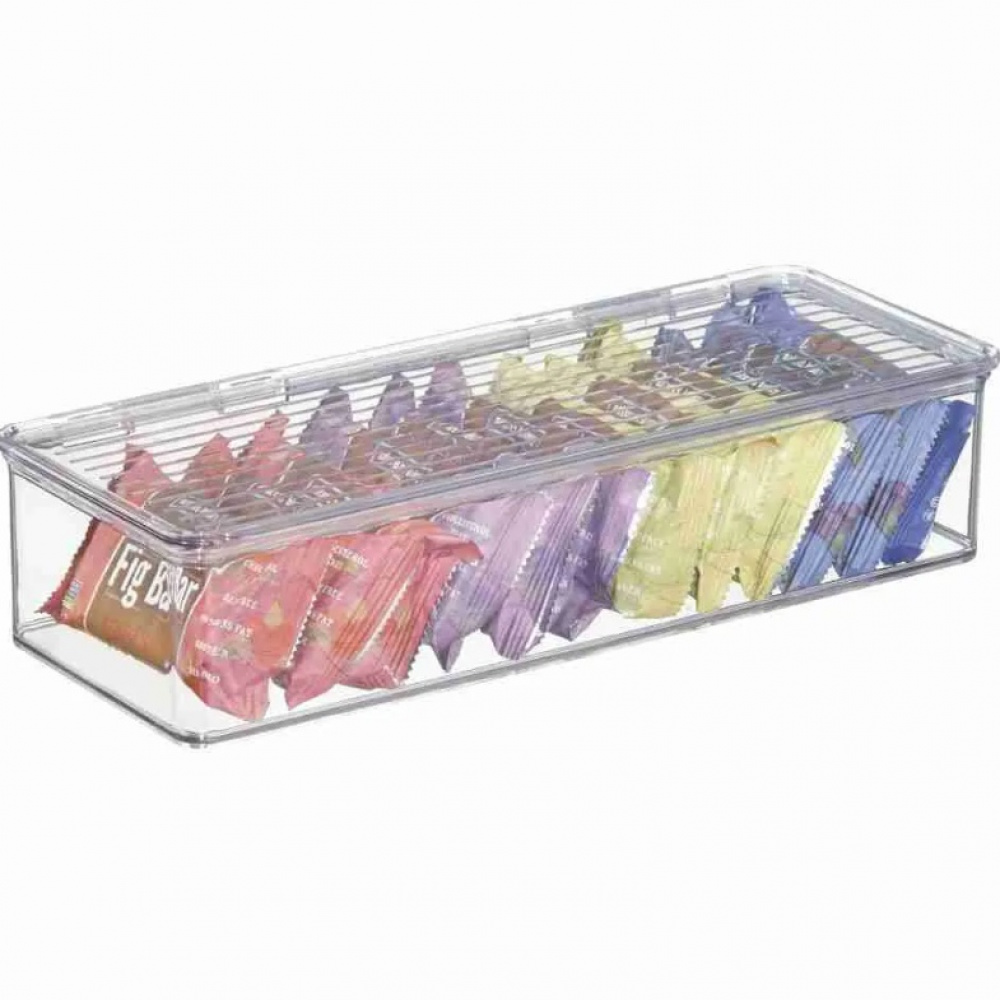 Stackable storage box with lid, ID KITCHEN BINZ, 34 x 15 x H 7,7 cm , Clear in the group Storage / Kitchen storage / Kitchen cabinet organizers at SmartaSaker.se (40826)