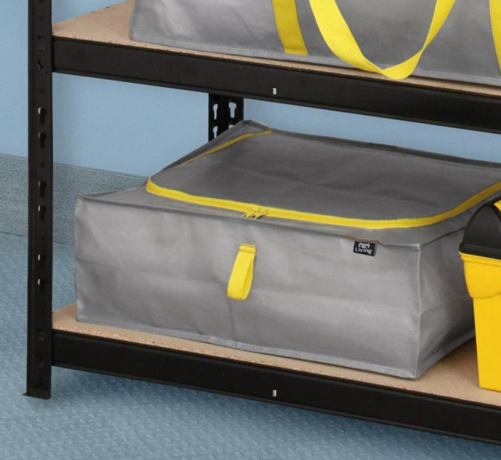 Multipurpose Cover, 45 L TAURUS SUPER TOUGH SMALL, 55 x 45 x H 18 cm, Silver grey / Yellow in the group Storage / Storage boxes at SmartaSaker.se (40831)