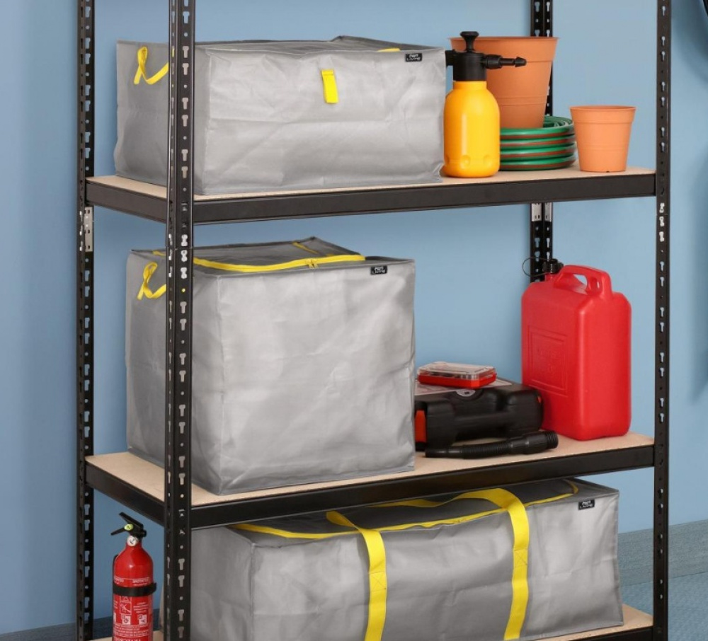Multipurpose Cover, 90 L TAURUS SUPER TOUGH LARGE, 45 x 45 x H 45 cm, Silver grey / Yellow in the group Storage / Storage boxes at SmartaSaker.se (40833)