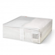 Box for quilts, Soft, NON WOVEN, 65 x 55 x H 20 cm, Transparent / White