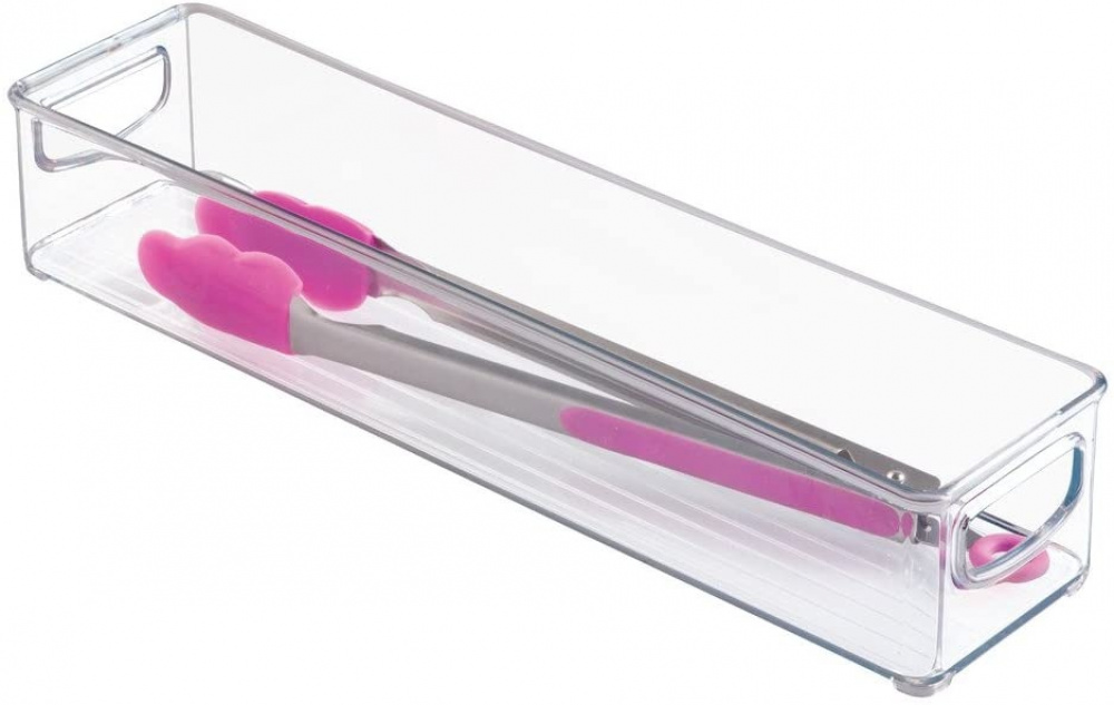 Storage box, Stacable, Slim, Long, ID KITCHEN BIN, 10,2 x 40,6 x H7,6 cm, Transparent in the group Storage / Storage boxes at SmartaSaker.se (40844)