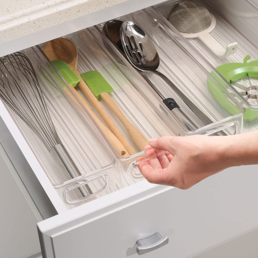 Storage box, Stacable, Slim, Long, ID KITCHEN BIN, 10,2 x 40,6 x H7,6 cm, Transparent in the group Storage / Storage boxes at SmartaSaker.se (40844)