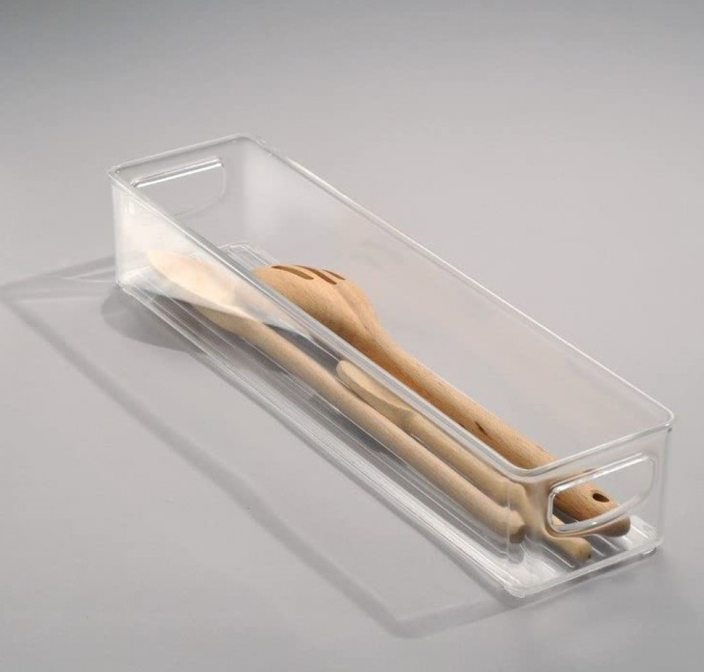 Storage box, Stacable, Slim, Long, ID KITCHEN BIN, 10,2 x 40,6 x H7,6 cm, Transparent in the group Storage / Storage boxes at SmartaSaker.se (40844)