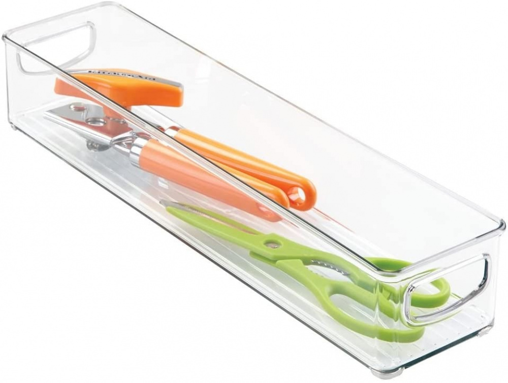 Storage box, Stacable, Slim, Long, ID KITCHEN BIN, 10,2 x 40,6 x H7,6 cm, Transparent in the group Storage / Storage boxes at SmartaSaker.se (40844)