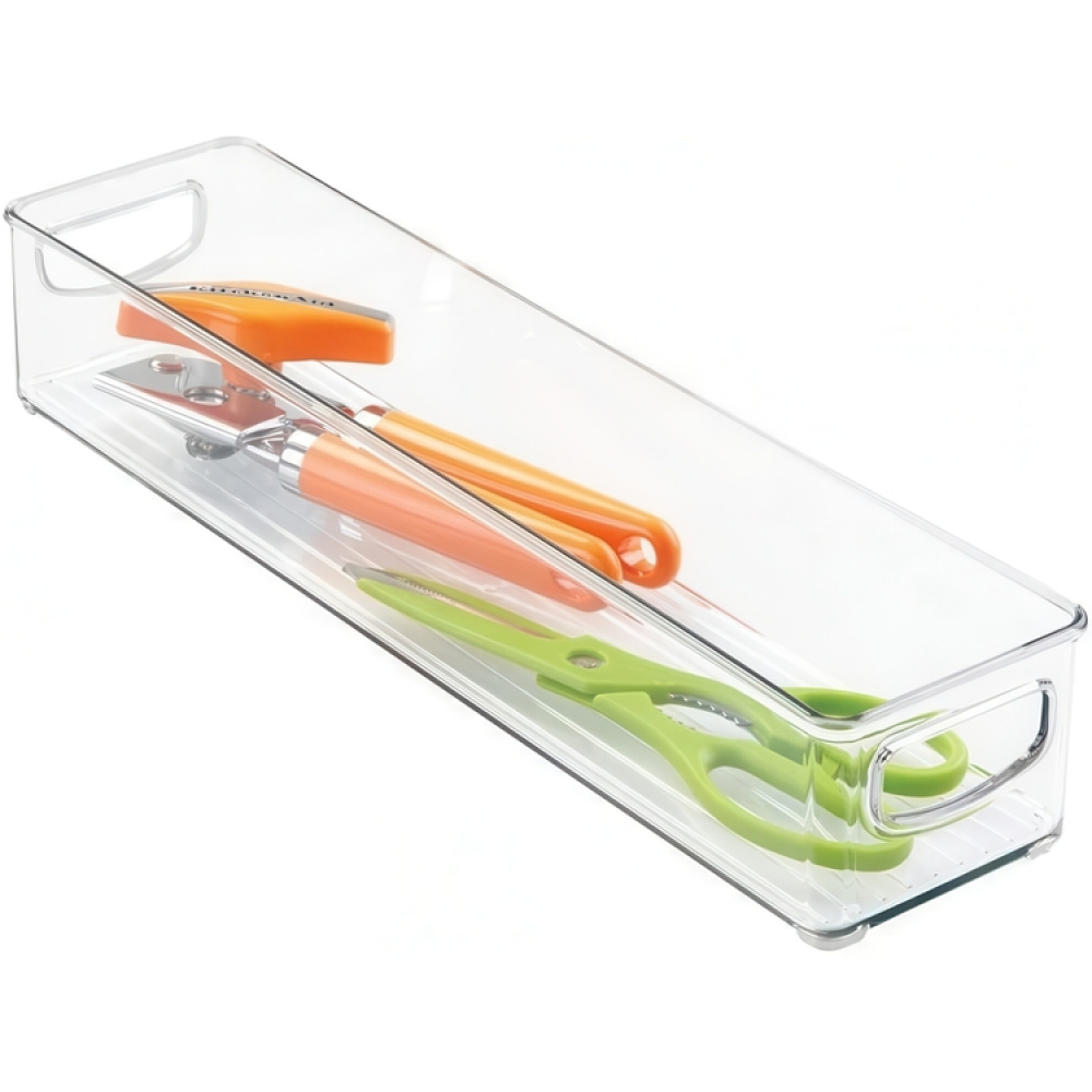 Storage box, Stacable, Slim, Long, ID KITCHEN BIN, 10,2 x 40,6 x H7,6 cm, Transparent in the group Storage / Storage boxes at SmartaSaker.se (40844)