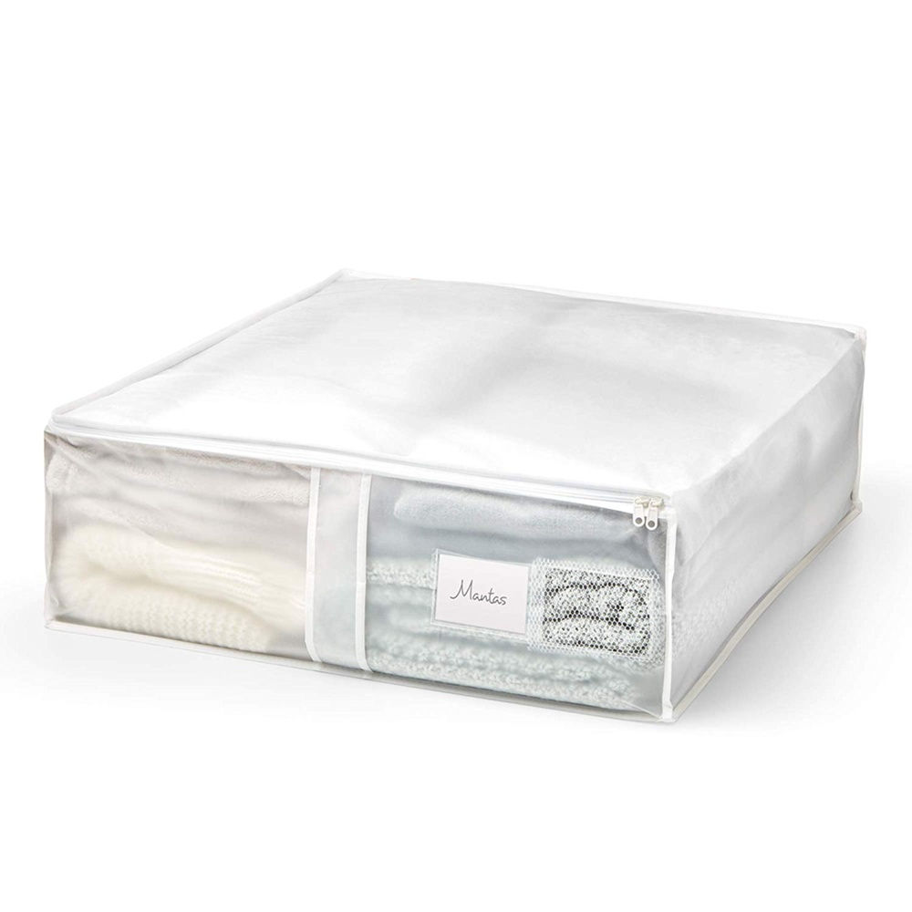 Box for quilts, Soft, MILKY WHITE, 65 x 55 x H 20 cm ,Transparent / White in the group Storage / Wardrobe storage at SmartaSaker.se (40848)