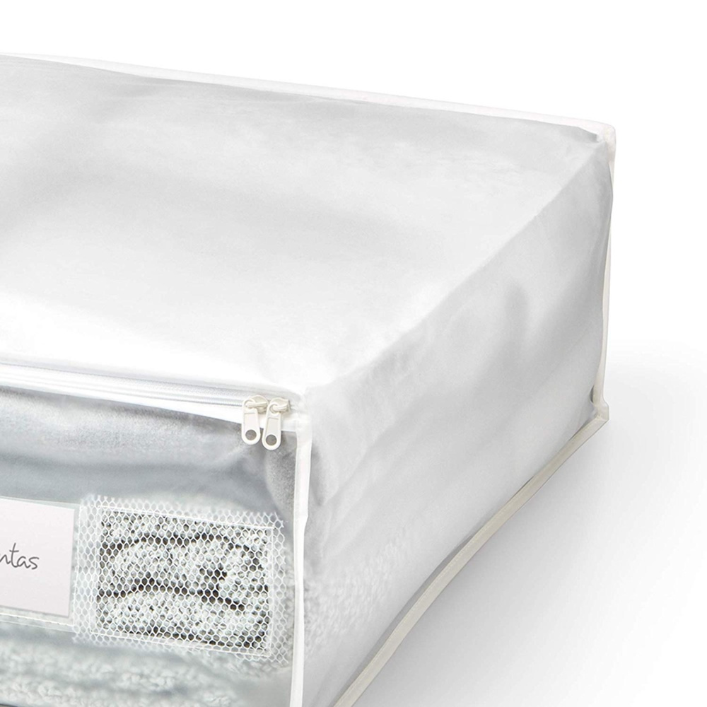 Box for quilts, Soft, MILKY WHITE, 65 x 55 x H 20 cm ,Transparent / White in the group Storage / Wardrobe storage at SmartaSaker.se (40848)
