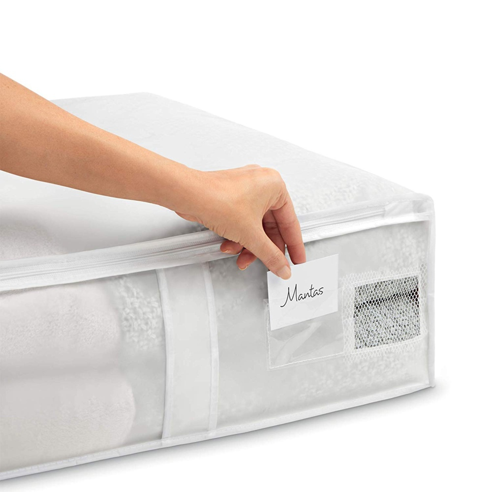Box for quilts, Soft, MILKY WHITE, 65 x 55 x H 20 cm ,Transparent / White in the group Storage / Wardrobe storage at SmartaSaker.se (40848)