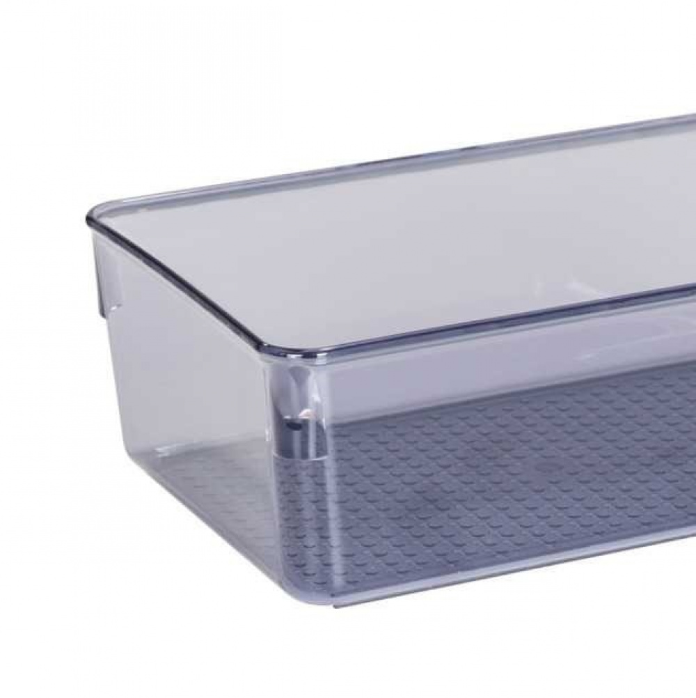 Storage Box in recycled plastic, SAN DIEGO, 24,4 x 16,3, x H 8,5 cm, Transparent grey in the group Storage / Storage boxes at SmartaSaker.se (40852)