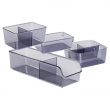 Storage Box in recycled plastic, SAN DIEGO, 24,4 x 16,3, x H 8,5 cm, Transparent grey