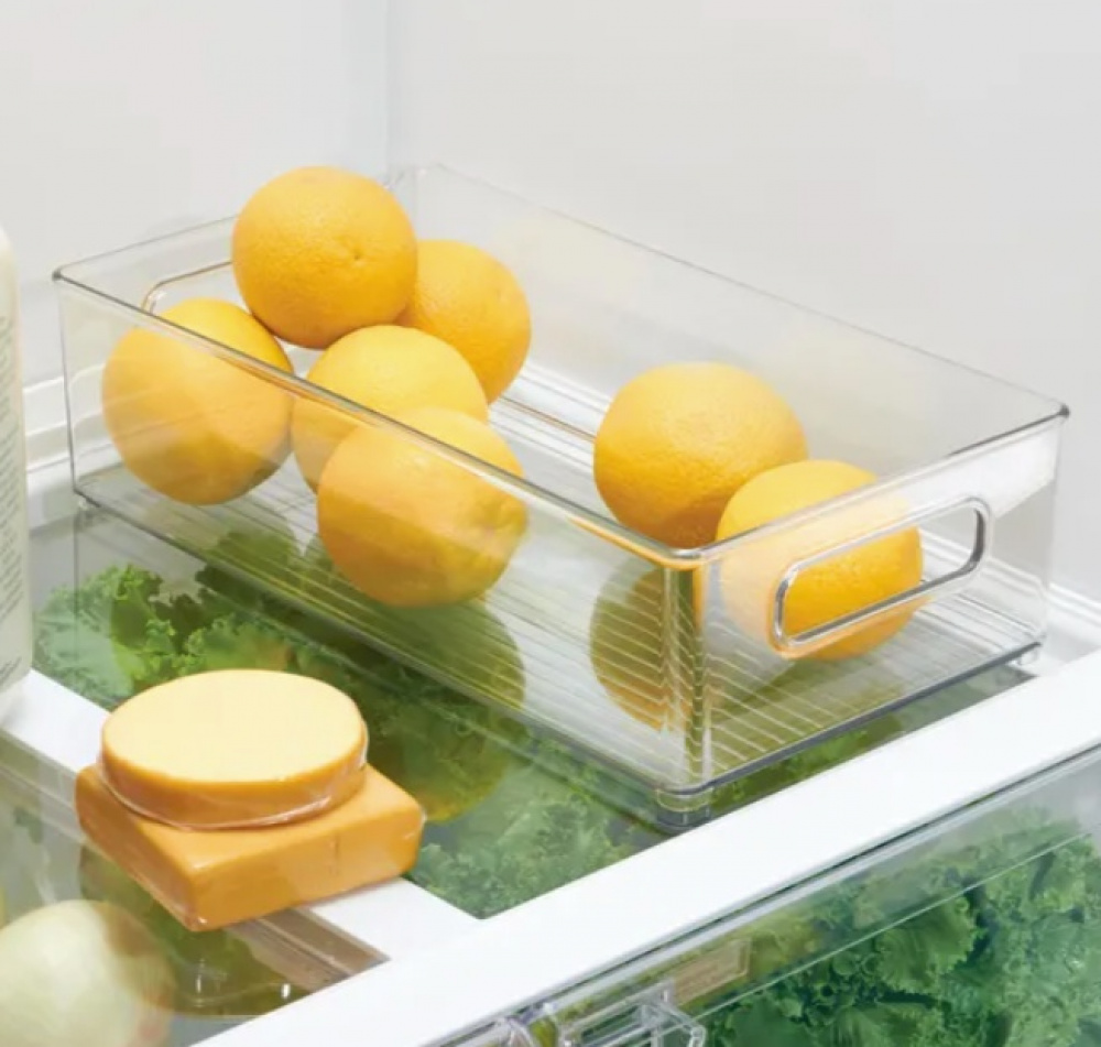 Storage box with handle, KITCHEN BINZ, 20,3 x 36,8 x H10,2 cm, Transparent in the group Storage / Kitchen storage / Kitchen cabinet organizers at SmartaSaker.se (40856)