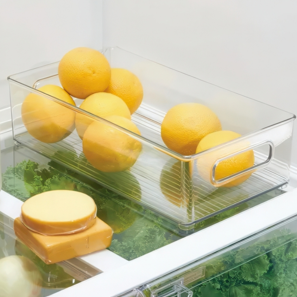 Storage box with handle, KITCHEN BINZ, 20,3 x 36,8 x H10,2 cm, Transparent in the group Storage / Kitchen storage / Kitchen cabinet organizers at SmartaSaker.se (40856)