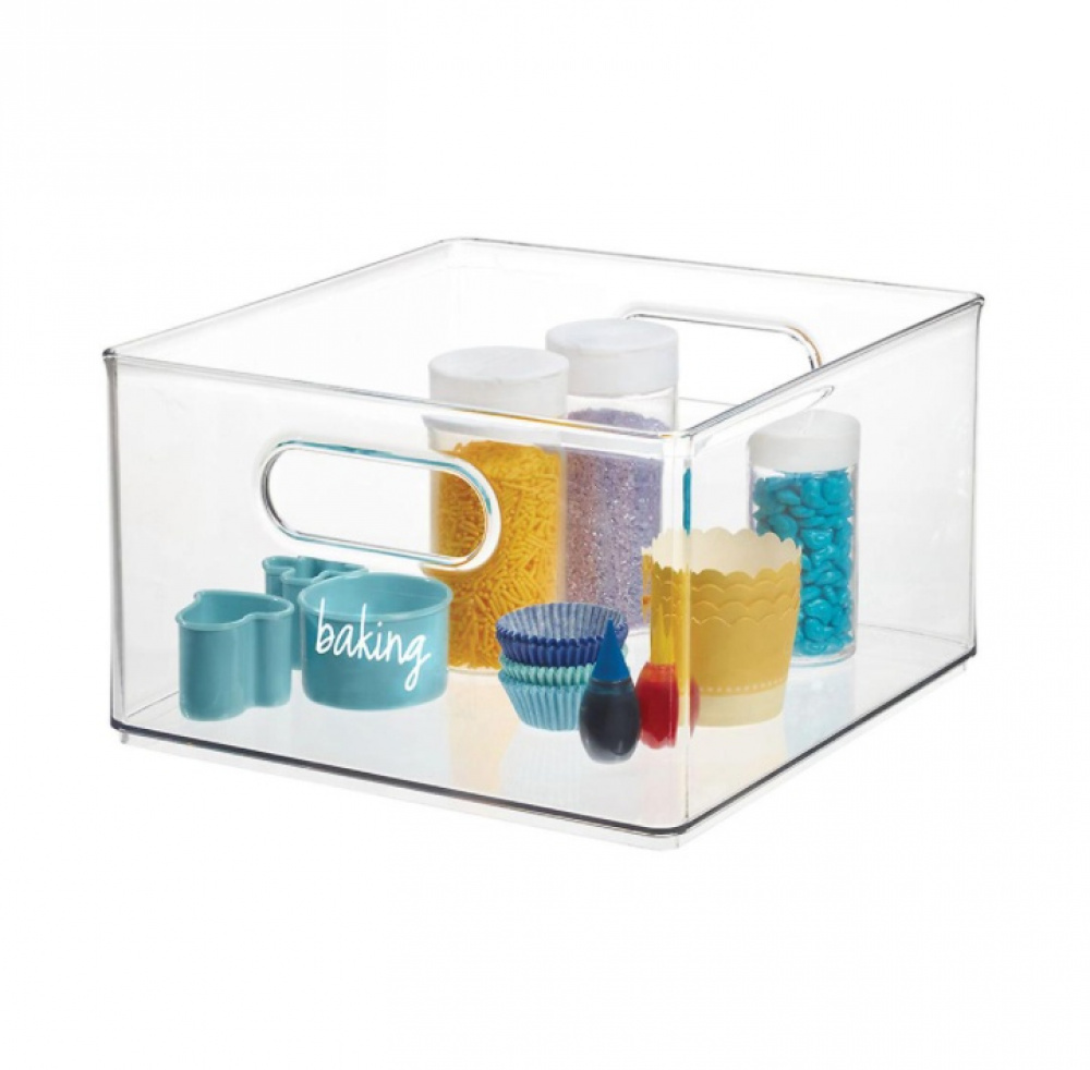Storage Box, THE HOME EDIT ALL PURPOSE BIN, Deep, 25,4 x 25,4 x H 15,2 cm, Transparent in the group Storage / Kitchen storage / Fridge storage at SmartaSaker.se (40857)