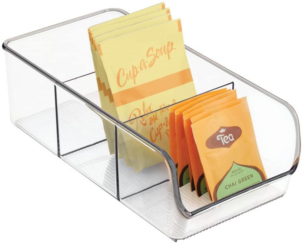 Storage box with compartments, CABINET ORGANIZER, 14 x 30 x H 9 cm, Clear in the group Storage / Kitchen storage / Kitchen cabinet organizers at SmartaSaker.se (40859)