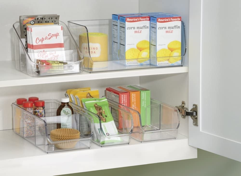 Storage box with compartments, CABINET ORGANIZER, 14 x 30 x H 9 cm, Clear in the group Storage / Kitchen storage / Kitchen cabinet organizers at SmartaSaker.se (40859)